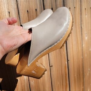 Handmade Leather Wood Clogs